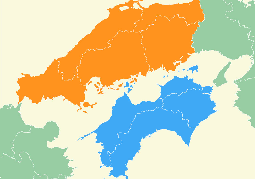 中国地方5県・四国地方4県と各県の県庁所在地をご紹介｜中四国大好き